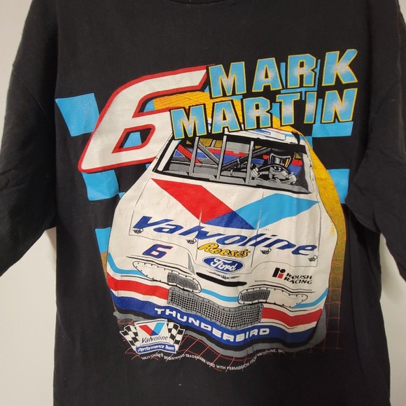 Vintage Nascar Mark Martin Valvoline Ford Thunderbird Racing T-Shirt XL - Picture 6 of 7